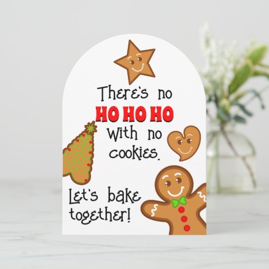 Kerst Gingerbread Pals - Baking Party Kaart (Staand voorkant)