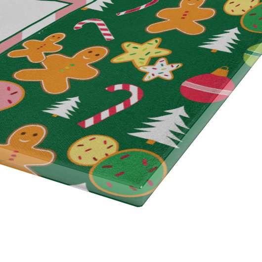 Kerst Gingerbread Patroon met Groet & Jaar Snijplank (Hoek)