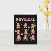 Kerst Gingerbread PT Fysieke Therapie Assistent Kaart (Gele Bloem)