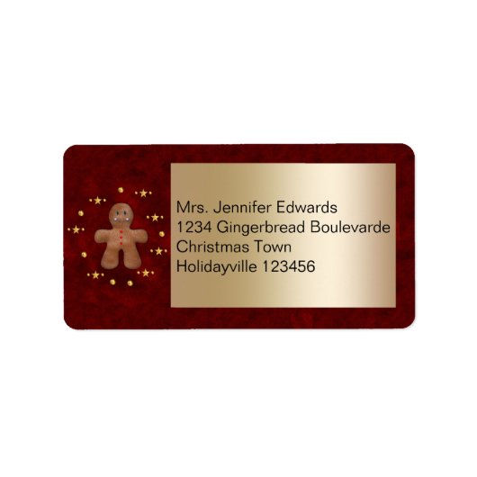 Kerst Gingerbread retour adres labels (Voorkant)