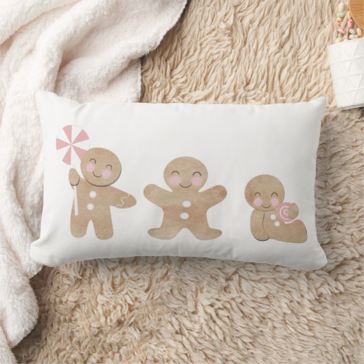 Kerst Gingerbread Roze Gooi kussen (Deken)