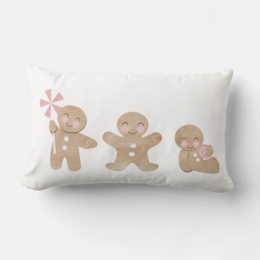 Kerst Gingerbread Roze Gooi kussen (Voorkant)