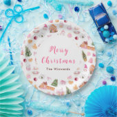 Kerst Gingerbread Roze Kerstmis Papieren Bordje (Feest)