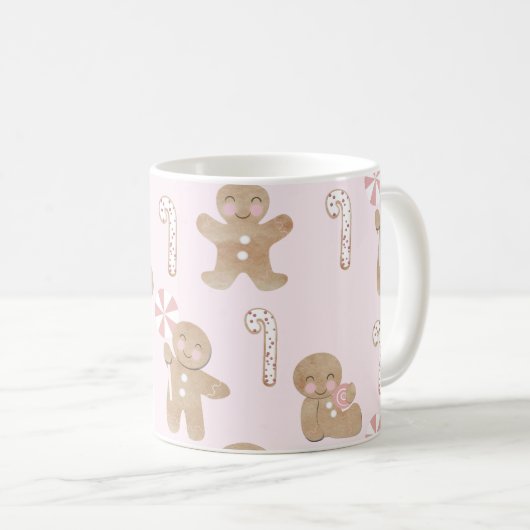 Kerst Gingerbread Roze Mok (Voorkant rechts)