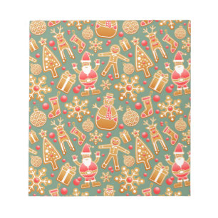 kerst gingerbread santa notitieblok