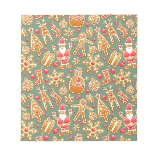 kerst gingerbread santa notitieblok (Voorkant)