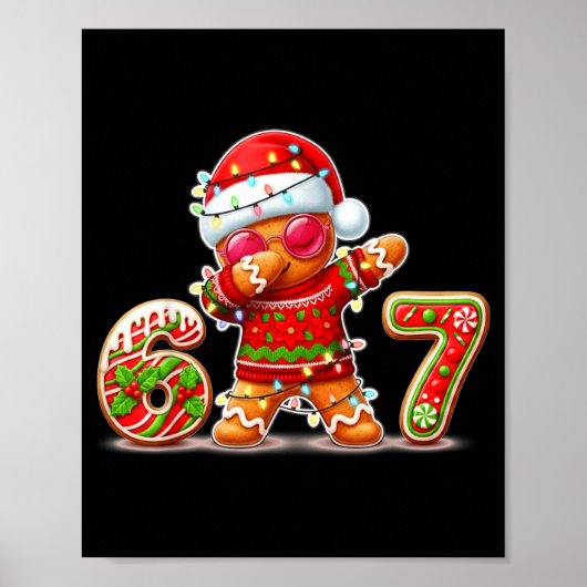 Kerst Gingerbread Six Seven 67 Ijs Drip  Poster (Voorkant)