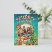 Kerst Gingerbread Snoep Huis, en Nieuwjaar Briefkaart (Staand voorkant)