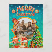 Kerst Gingerbread Snoep Huis, en Nieuwjaar Briefkaart (Voorkant)