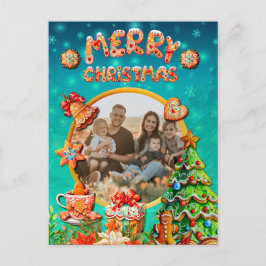 Kerst Gingerbread Snoep Huis, en Nieuwjaar Briefkaart