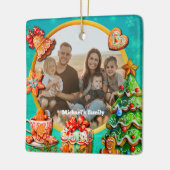 Kerst Gingerbread Snoep Huis, en Nieuwjaar Ce Keramisch Ornament (Links)