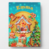 Kerst Gingerbread Snoep Huis, en Nieuwjaar Fotoplaat (voorkant)