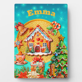 Kerst Gingerbread Snoep Huis, en Nieuwjaar Fotoplaat