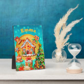 Kerst Gingerbread Snoep Huis, en Nieuwjaar Fotoplaat (Zijkant)