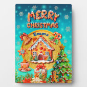 Kerst Gingerbread Snoep Huis, en Nieuwjaar Fotoplaat (voorkant)