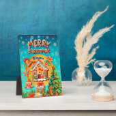 Kerst Gingerbread Snoep Huis, en Nieuwjaar Fotoplaat (Zijkant)