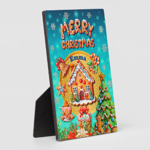 Kerst Gingerbread Snoep Huis, en Nieuwjaar Fotoplaat
