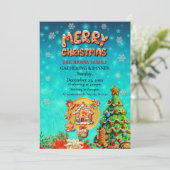 Kerst Gingerbread Snoep Huis, en Nieuwjaar In Kaart (Staand voorkant)