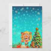 Kerst Gingerbread Snoep Huis, en Nieuwjaar Kaart (Achterkant)