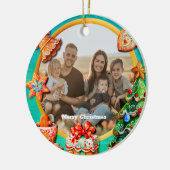 Kerst Gingerbread Snoep Huis, en Nieuwjaar Keramisch Ornament (Links)