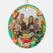 Kerst Gingerbread Snoep Huis, en Nieuwjaar Keramisch Ornament (Links)