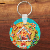 Kerst Gingerbread Snoep Huis, en Nieuwjaar Sleutelhanger (Achterkant)