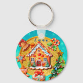 Kerst Gingerbread Snoep Huis, en Nieuwjaar Sleutelhanger (Achterkant)