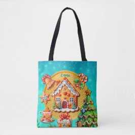 Kerst Gingerbread Snoep Huis, en Nieuwjaar Tote Bag