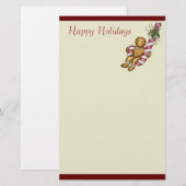 Kerst Gingerbread Stationery Note Paper Briefpapier (Voorkant / Achterkant)