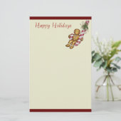 Kerst Gingerbread Stationery Note Paper Briefpapier (Staand voorkant)