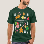 Kerst Gingerbread Thema Evenement Naam & Jaar T-shirt (Voorkant)