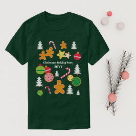 Kerst Gingerbread Thema Evenement Naam & Jaar T-shirt