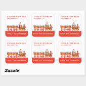Kerst Gingerbread Train Cookie Express Vierkante Sticker (Vel)