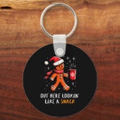 Kerst gingerbread uitziend als snack Kerstmis W Sleutelhanger (Voorkant)