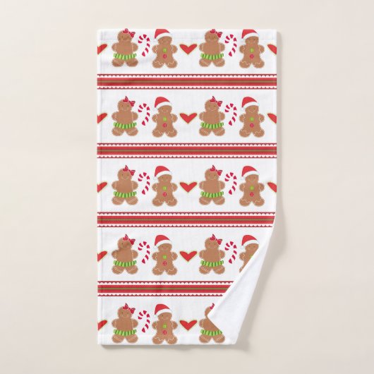 Kerst Gingerbread Vakantie badkamer handdoek (Handdoek)