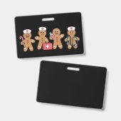 Kerst Gingerbread Verpleegster Team Crew Cadeaus Badge (Voor- en achterkant)