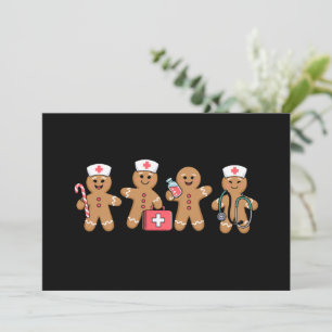 Kerst Gingerbread Verpleegster Team Crew Cadeaus Feestdagenkaart
