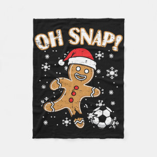 Kerst Gingerbread Voetbal Oh Snap Grappig Kerstmis Fleece Deken