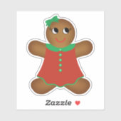 Kerst Gingerbread Vrouw Contour Sticker (Vel)