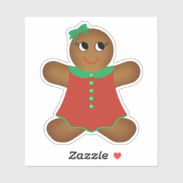 Kerst Gingerbread Vrouw Contour Sticker