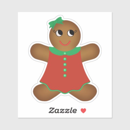 Kerst Gingerbread Vrouw Contour Sticker (Vel)