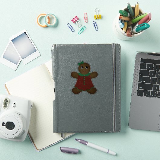 Kerst Gingerbread Vrouw Contour Sticker (iPad Cover)