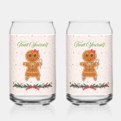 Kerst Gingerbread Vrouw en Bogen Blikvorm Glas (Voorkant)