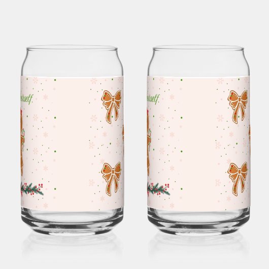 Kerst Gingerbread Vrouw en Bogen Blikvorm Glas (Links)