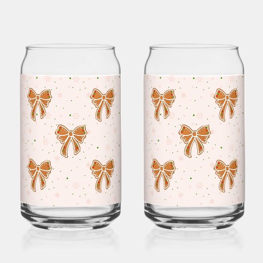 Kerst Gingerbread Vrouw en Bogen Blikvorm Glas (Achterkant)