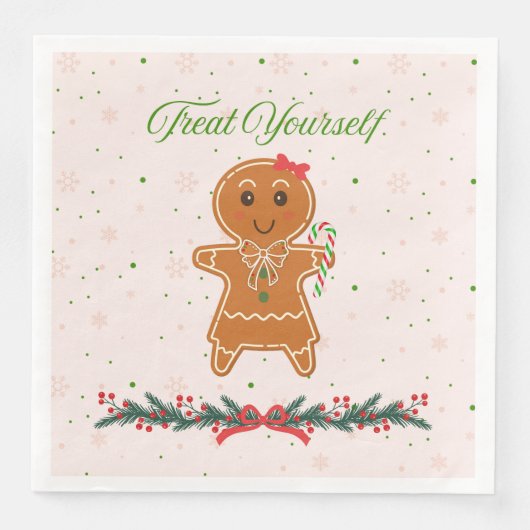 Kerst Gingerbread Vrouw Servet (Voorkant)