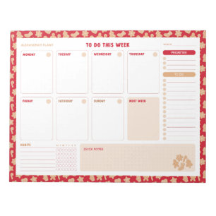 Kerst Gingerbread Weekly to Do List Planner Notitieblok