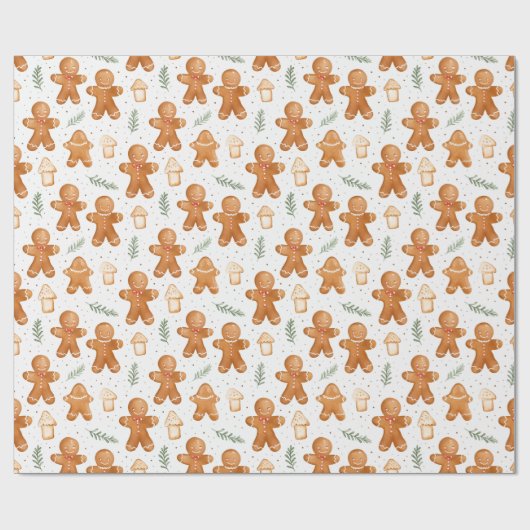 Kerst Gingerbread Wrapping Paper - Vakantie Cadeaupapier (Vlak)