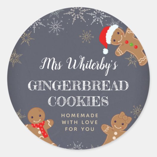Kerst Gingerbread Zelfgemaakte Cookie Stickers (Voorkant)