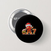 Kerst Gingerbread Zes Zeven 67 Ijs Drip  Ronde Button 5,7 Cm (Voorkant /achterkant)